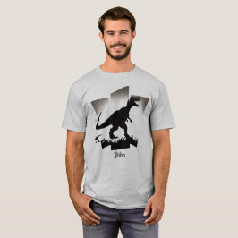 Minimalistisk dinosaurisilhuett i grassy fält t shirt