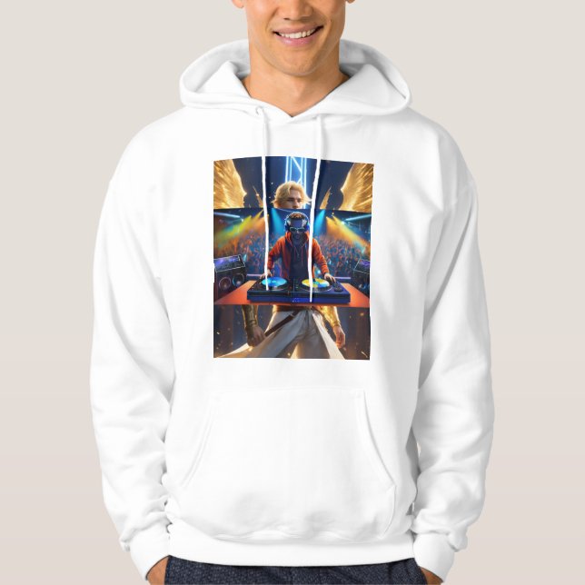 Minimalistisk DJ Emblem T-Shirts Hoodie (Framsida)