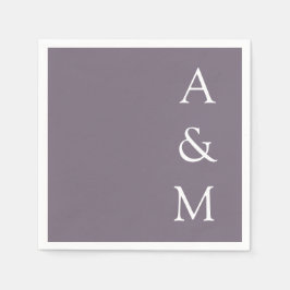 Minimalistisk djärv Monogram Boho Dusty Lila Bröll Pappersservett