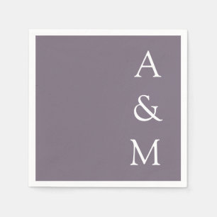 Minimalistisk djärv Monogram Boho Dusty Lila Bröll Pappersservett