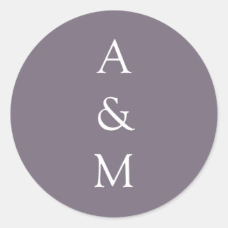 Minimalistisk djärv Monogram Boho Dusty Lila Bröll Runt Klistermärke