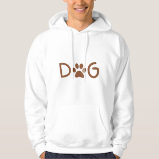 Minimalistisk DOG-typografi-hoodie med tassavtryck Hoodie
