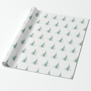 Minimalistisk doktor gräs träd mönster presentpapper