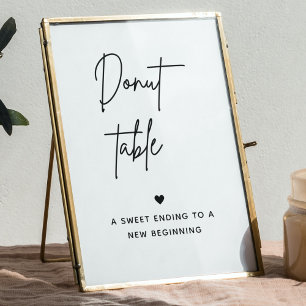 Minimalistisk Donut Pub-signatur Undertecknande Poster