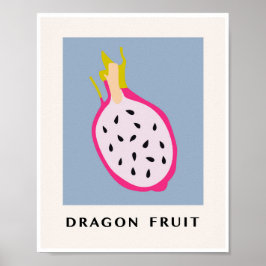 Minimalistisk Drakfrukt Tropisk Kökskonst Poster