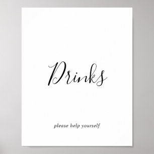 Minimalistisk dricks-skylt poster