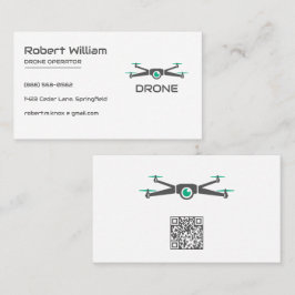 Minimalistisk drönare | Modern UAV-operatör QR-kod Visitkort