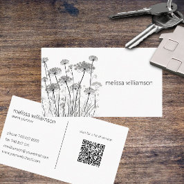 Minimalistisk drottning Anne's Snöre QR Code Visitkort