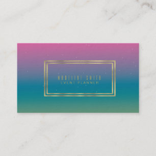 Minimalistisk dubbel kant guld folie gradient regn visitkort