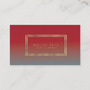 Minimalistisk dubbel kant guld folie ram gradient visitkort
