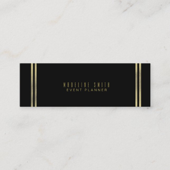 Minimalistisk dubbelkant guld folie ram mini visitkort (Framsida)