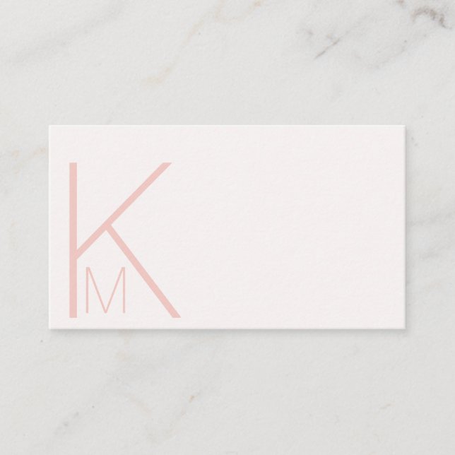 Minimalistisk dubbla av elegant, monogram tidsbeställning kort (Framsida)