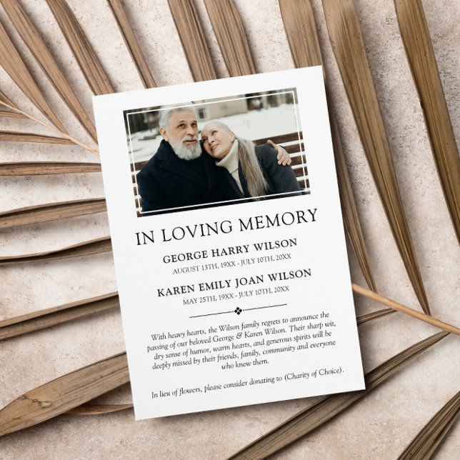 Minimalistisk Dubbla av foto i Loving Memory Meddelande (Skapare uppladdad)
