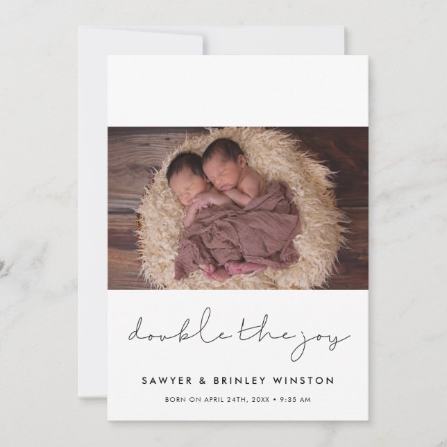 Minimalistisk Dubbla av twillingarna med glädje Meddelande (Framsida)