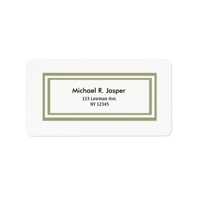 Minimalistisk Dubbla Guld Ram Adressetikett (Framsidan)