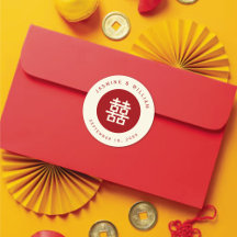 Minimalistisk Dubbla i cirkel - lycka i kinesiska