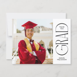 Minimalistisk Dubbla - svart foto Studenten Tack Kort