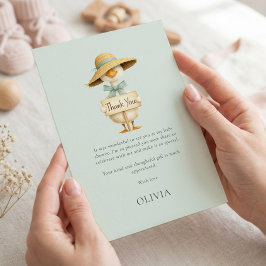 Minimalistisk Dumma Gås Tack Sage Baby Shower Kort