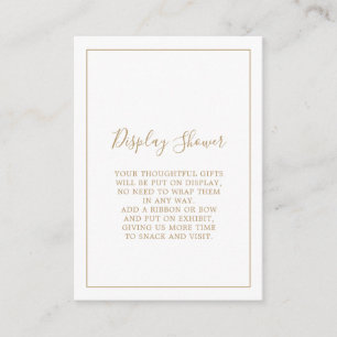 Minimalistisk dusch med guldbakgrund tilläggskort