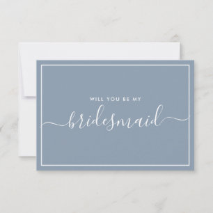 Minimalistisk Dusty Blue Bridesmaid Frieri Inbjudningar