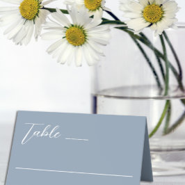 Minimalistisk Dusty Blue Bröllop Placeringskort