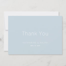 Minimalistisk Dusty Blue Bröllop Tack Kort