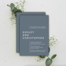 Minimalistisk Dusty Blue Isoly Namn Bröllop