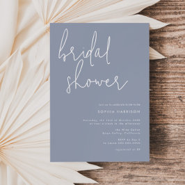 Minimalistisk Dusty Blue-Möhippa Inbjudningar