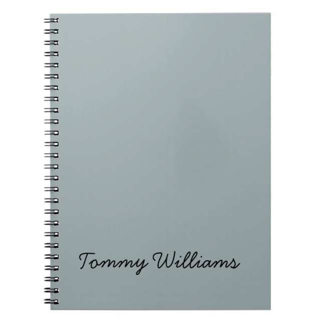 Minimalistisk Dusty Blue-Professionell enkel Anteckningsbok (Framsidan)