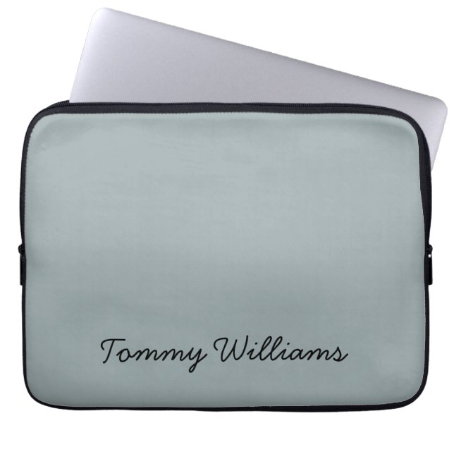 Minimalistisk Dusty Blue-Professionell enkel Laptop Fodral (Framsidan)