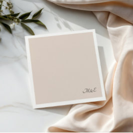 Minimalistisk Dusty Rosa Monogram Bröllop Napkins Pappersservett