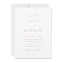 Minimalistisk Dusty Rosa & White Simple Bröllop