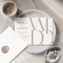 Minimalistisk duvgrå robin äggblå inbjudningar