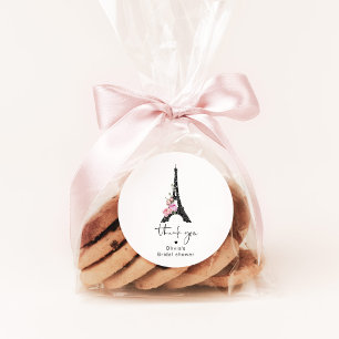 Minimalistisk Eiffeltorn Paris tema bröllopsdusch Runt Klistermärke