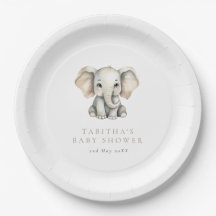 Minimalistisk Elefant Liten Jordnöt Baby Shower