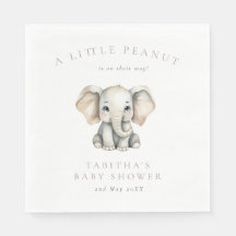 Minimalistisk Elefant Liten Jordnöt Baby Shower