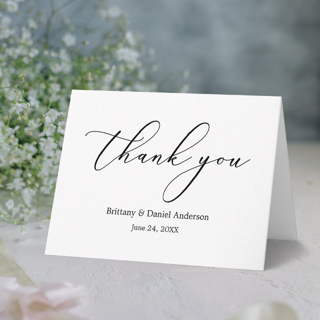 Minimalistisk Elegance Calligraphy Note Tack Kort (Customize to add text or photos inside of card.)