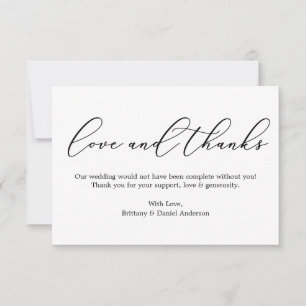 Minimalistisk Elegance Kärlek och tack Calligraphy Kort