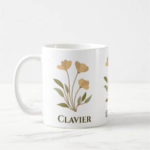 Minimalistisk Elegance vackra Flower Namn Clean Kaffemugg