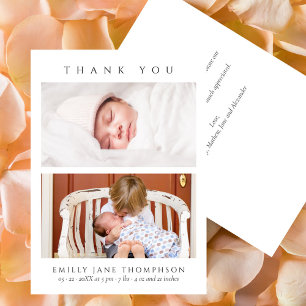 Minimalistisk Elegant 2 Bilder Baby Shower Tack Kort