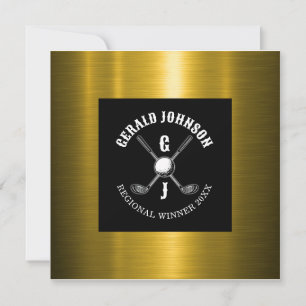 Minimalistisk Elegant Anpassad Golf Monogram Desig Inbjudningar