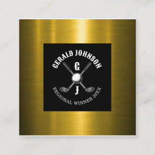 Minimalistisk Elegant Anpassad Golfmonogramdesign Fyrkantigt Visitkort