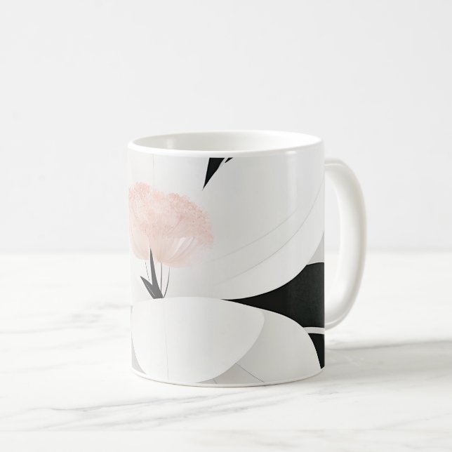 Minimalistisk elegant av blommigt kaffemugg (Framsida höger)