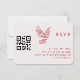 Minimalistisk Elegant av modern QR-kod för Bröllop OSA Kort