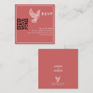 Minimalistisk Elegant av modern QR-kod för Bröllop Tilläggskort