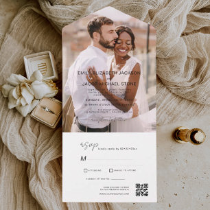 Minimalistisk Elegant av QR-kod för fotofoto i Brö