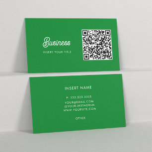 Minimalistisk Elegant av Trendig QR Code Kelly Grö Visitkort