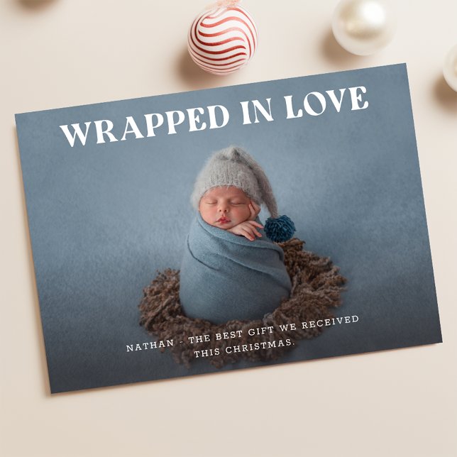 Minimalistisk Elegant Babys första julfoto Julkort (Skapare uppladdad)