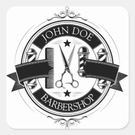 Minimalistisk Elegant Barbershop Fyrkantigt Klistermärke