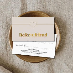 Minimalistisk Elegant Beige Golden Beauty Rabattkort